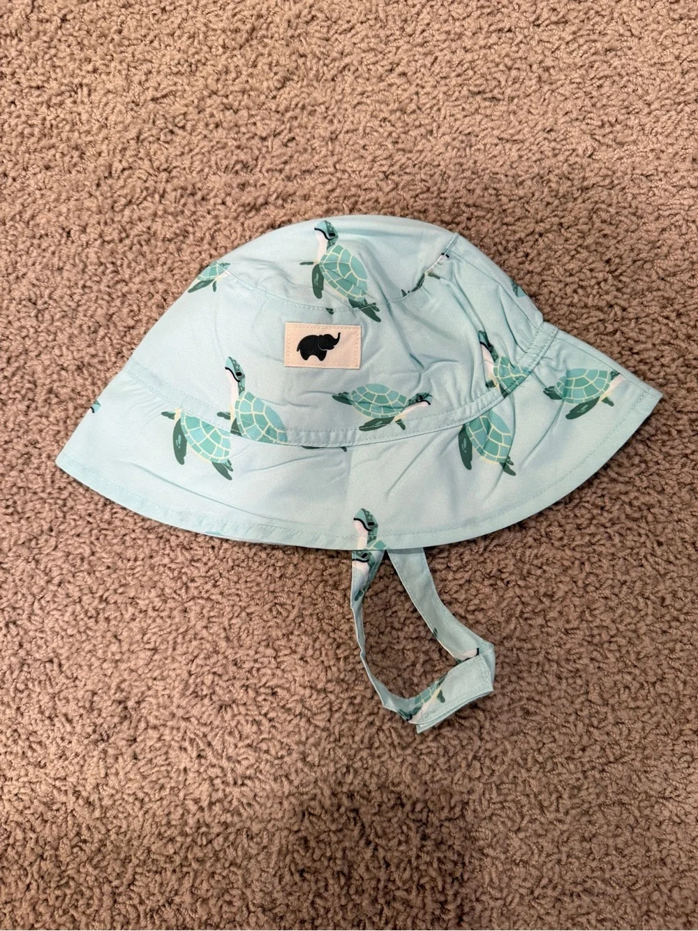 Monica + Andy UPF 50+ Sun Hat with Turtle Print (Small: 0-12M; Head cir. 40cm)